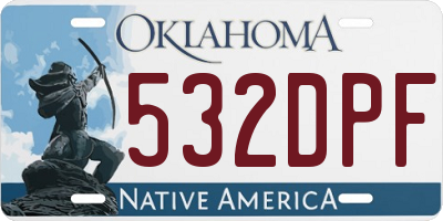 OK license plate 532DPF