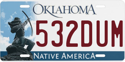 OK license plate 532DUM