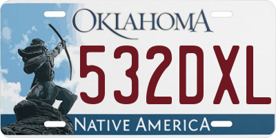 OK license plate 532DXL