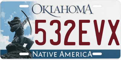 OK license plate 532EVX