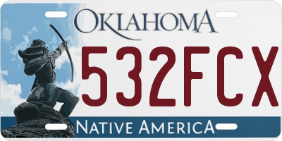 OK license plate 532FCX
