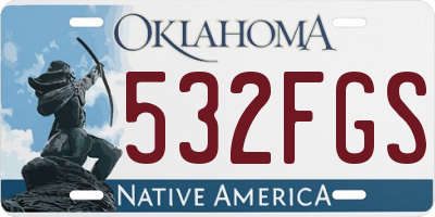 OK license plate 532FGS