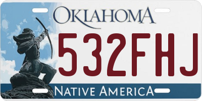 OK license plate 532FHJ