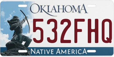 OK license plate 532FHQ