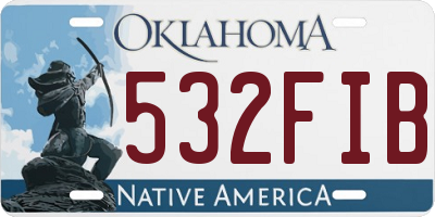 OK license plate 532FIB