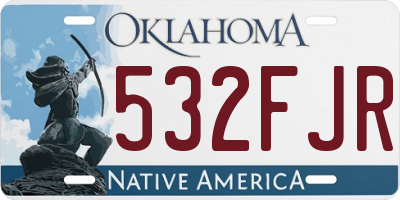 OK license plate 532FJR