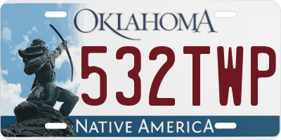 OK license plate 532TWP