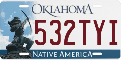 OK license plate 532TYI