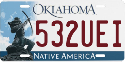 OK license plate 532UEI