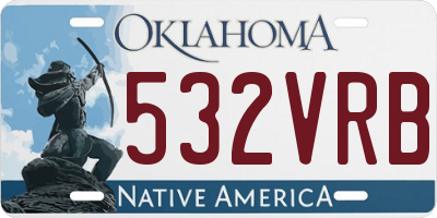OK license plate 532VRB