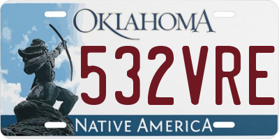 OK license plate 532VRE