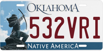 OK license plate 532VRI