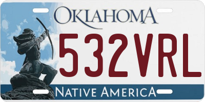 OK license plate 532VRL