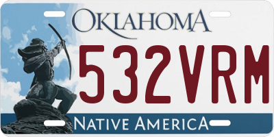 OK license plate 532VRM