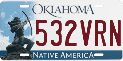 OK license plate 532VRN
