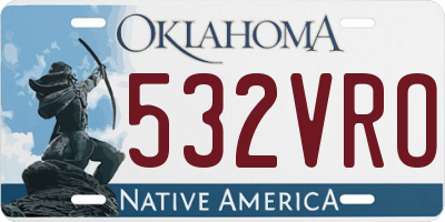 OK license plate 532VRO