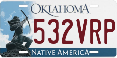 OK license plate 532VRP