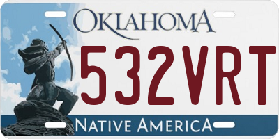 OK license plate 532VRT