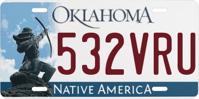 OK license plate 532VRU