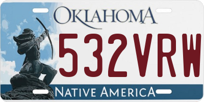 OK license plate 532VRW