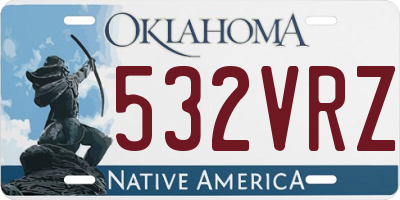 OK license plate 532VRZ