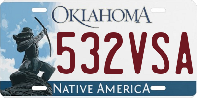 OK license plate 532VSA