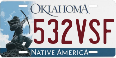 OK license plate 532VSF