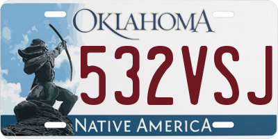OK license plate 532VSJ