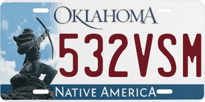 OK license plate 532VSM