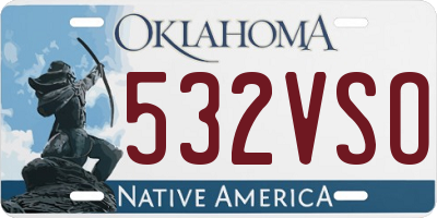 OK license plate 532VSO