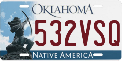 OK license plate 532VSQ
