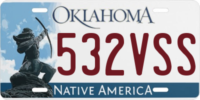 OK license plate 532VSS