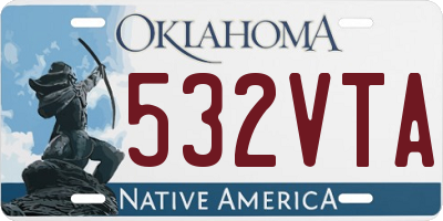 OK license plate 532VTA
