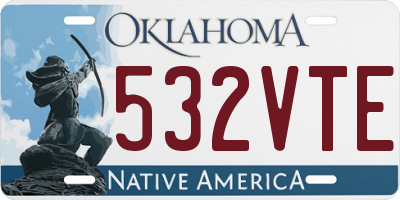 OK license plate 532VTE