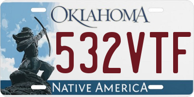 OK license plate 532VTF
