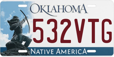 OK license plate 532VTG