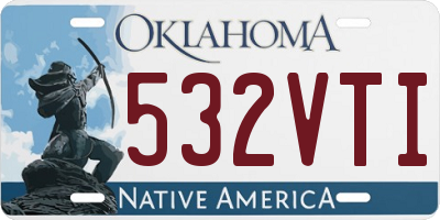 OK license plate 532VTI