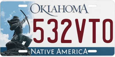 OK license plate 532VTO
