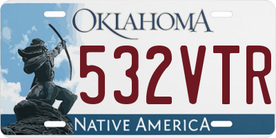 OK license plate 532VTR