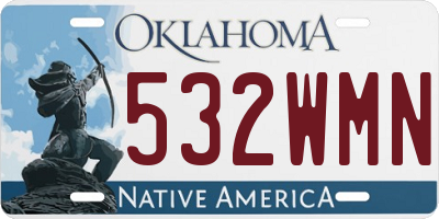 OK license plate 532WMN