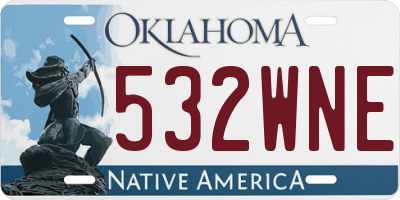 OK license plate 532WNE