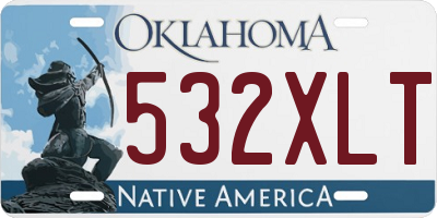 OK license plate 532XLT