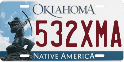 OK license plate 532XMA