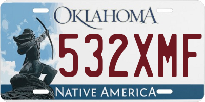 OK license plate 532XMF