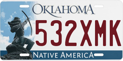 OK license plate 532XMK