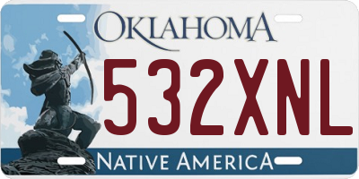 OK license plate 532XNL