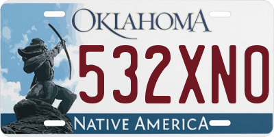 OK license plate 532XNO