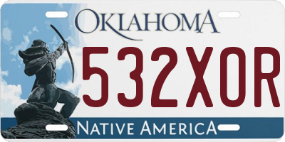 OK license plate 532XOR