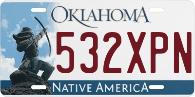 OK license plate 532XPN