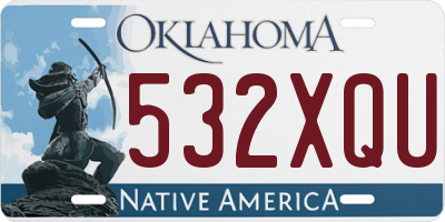 OK license plate 532XQU